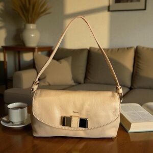 Chloe Bow Leather Mini Shoulder Bag/ Crossbody
